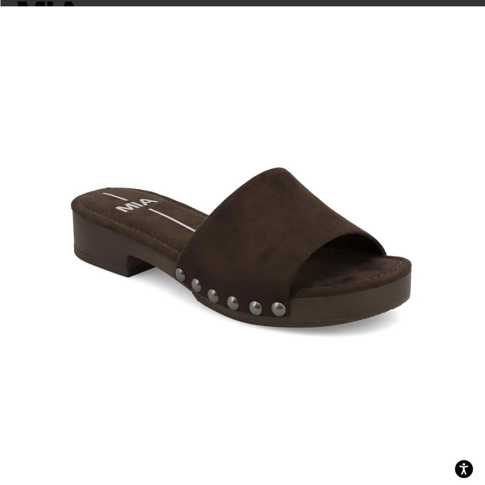 MIA Brown Xonia Vegan Suede Slide Clog Sandals – Size 8 NWOB - Picture 2 of 9